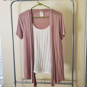 Layered eyelet lace shawl blouse